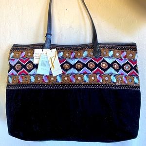 Handmade Beaded Velvet Tote